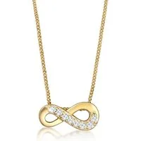 Elli Premium Kette mit Anhänger Infinity Unendlich Liebe Topas 585 Gelbgold, Infinity