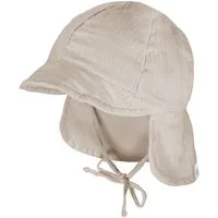 MAXIMO Schirmmütze GOTS BABY-Schildmütze, Band Musselinstoff, Nackenschutz, Futter, UV (1-St) Musselin