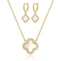 ROUGEMONT Schmuckset Glücksbringer Damen Schmuckset Kleeblatt 925 Sterling Silber, Echtschmuck