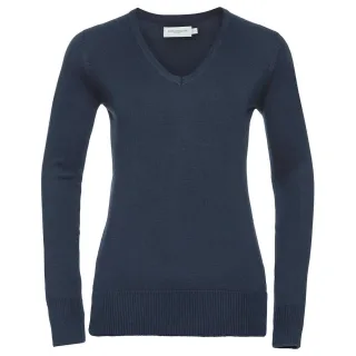 Russell Collection - Sweatshirt V-Ausschnitt für Damen (Dunkelblau)