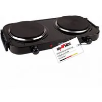 Grafner Doppelkochplatte Grafner® 2000 Watt mit klappbaren Griffen Schwarz, Mobile Herdplatte, Überhitzungsschutz, 2000 Watt