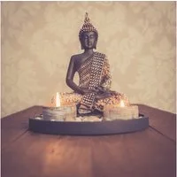 Kamelio Buddhafigur Buddha mit Teelicht 22cm Deko-Statue Deko-Figur