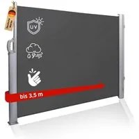 NOOR Seitenmarkise EXKLUSIV - ausziehbar - Sichschutz für Balkon, Terrasse & Garten ausziehbar bis 350 cm als Wind- und Sichtschutz für Terrasse & Garten