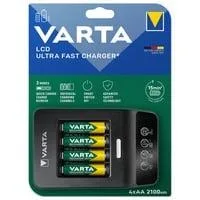 LCD Ultra Fast Charger+, Ladegerät inkl. 4x Mignon, AA, 2100 mAh