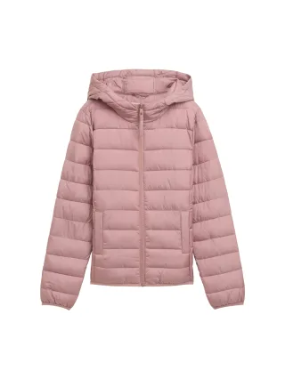 Denim Tom Tailor - Lightweight Steppjacke mit Kapuze bristly rose - Gr. - XS