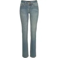Arizona Gerade Jeans Kontrastnähte niedrige Leibhöhe, in 5-Pocket-Form, Used-Look-Waschung