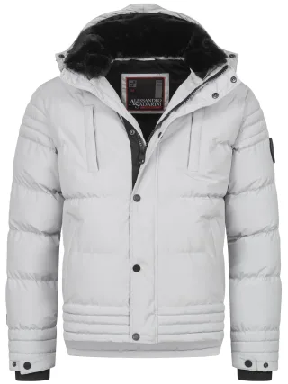 Alessandro Salvarini Herren Winterjacke AS-281 mit Teddyfell & abnehmbarer Kapuze
