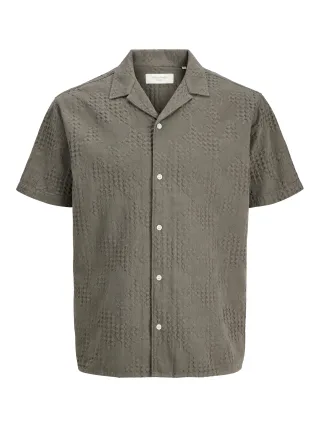 JACK&JONES - JORCASSIS JACQUARD RESORT SHIRT SS Vintage Khaki - Gr. - XL