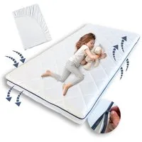 Kindermatratze AERO PLUS mit Ventilationsstreifen 60x120 70x140 80x160 80x180 90x200, Kids Collective, 10 cm hoch, Babymatratze Matratze für Babybett oder Kinderbett 120x60