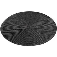 Macosa Home Platzset Tischset 4 STK. Schwarz Kunststoff 35 cm rund Platzsets abwischbar, (4-St), Tischdeko Tischmatte Platzmatte Tisch-Unterlage Platzdeckchen