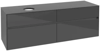 Villeroy & Boch Waschtischunterschrank Collaro C050 1600x548x 500mm 4 Ausz. Waschbecken li Glossy Gr C05000FP