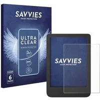 Savvies Displayschutzfolie Schutzfolie für Tolino Shine 5 Color 2024, 6 Stück, Displayschutz Schutz Folie Klar Transparent