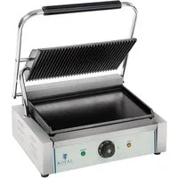 Royal Catering Kontaktgrill Elektro Panini Toaster geriffelt + glatt Gastro 34 x 22cm 2200 W Grill, 2200 W