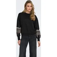 ONLY Sweatshirt ONLBROOKE L/S O-NECK FLOWER SWT Baumwollmischung, regular fit
