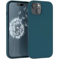EAZY CASE Handyhülle Premium Silikon Case für Apple iPhone 15 6,1 Zoll, Hülle mit Kameraschutz Bumper Case stoßfest Handy Softcase Petrol