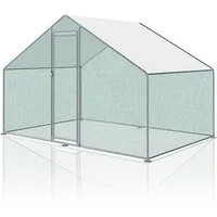 Clanmacy Hühnerstall 3x2x2m Hühnerstall Hühnerhaus Dach Geflügelstall Verzinkter