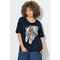 Ulla Popken T-Shirt T-Shirt Zebra Oversized Rundhals Halbarm