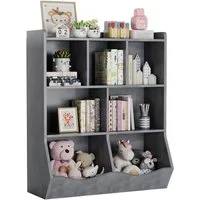 GarveeMore Kinderregal Bücherregal Kinder Spielzeugregal mit 7 Fächern 92x30x180cm