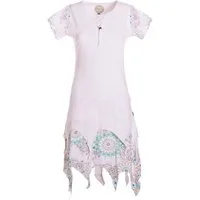 Vishes Zipfelkleid Damen Kurzarm Bedruckt Jersey Baumwolle Ethno Alternative Mode, Boho, Hippie, Ethno, Festival