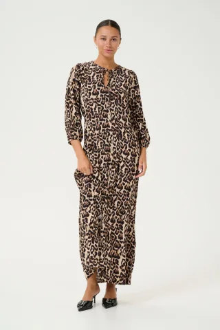 Kleid Tight fit Naturel Leopard Print