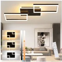 ZMH Deckenleuchten Modernes Rautendesign mit Rahmen 48W/63W Schlafzimmer Dimmbar, LED fest integriert, Tageslichtweiß, CCT,Memory-Funktion,3000–6500K
