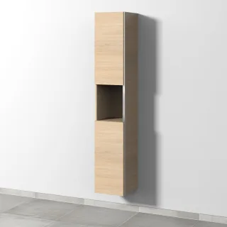 Sanipa 3way Hochschrank mit 2 Türen und 1 offenem Fach, Eiche-Nordic BR11248