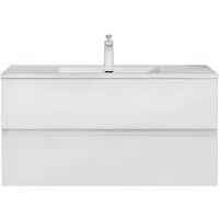 doporro Badmöbel-Set Badezimmermöbel Badezimmer Waschbecken Waschtisch Spiegel Aqualis