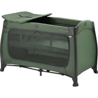 Hauck Baby-Reisebett Play N Relax Center, darkgreen, inkl. Neugeboreneneinhang, Wickelmulde, Ausstieg, Räder