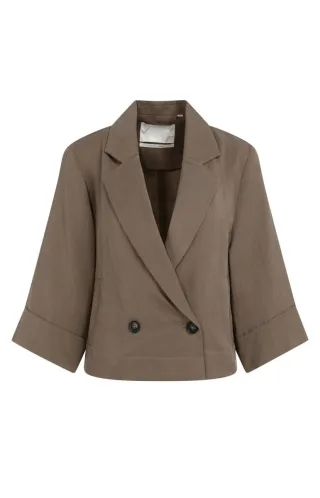 Yaya - Kurzblazer mit 3/4-Ärmeln braun - Gr. - 38