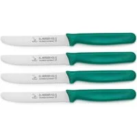 Landshop24 Brötchenmesser Brotmesser Tomatenmesser Tafelmesser 4er Set grün, Edelstahl (Spezialstahl 1.4116) konisch geschliffen