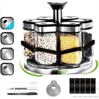 KingLux Gewürzkarussell 360° Gewürzkarussell Drehbar mit 6x120ml Gewürzgläser, (1-tlg), Edelstahl