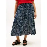 Tommy Hilfiger Curve A-Linien-Rock CRV ESS LINEN FLARE SKIRT in großen Größen, ausgestellte Form