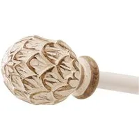 Mirabeau Gardinenstange Gardinenstange Keene creme/braun, Ø 20 mm, Eisen, Knauf: Mangoholz (mangifera indica)