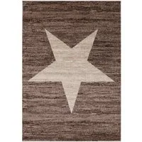 Vimoda Teppich Wohnzimmer Stern Muster Rot, Rechteckig, Läufer Rot Stylish Jugendzimmer Kurzflor
