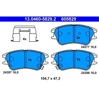 ATE Bremsbel?ge vorne Hyundai Atos 13.0460-5829.2