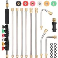 PRIISF Hochdruckreiniger-Düse Hochdruckreiniger-Verlängerungsstab 11 Stück Ersatzlanze Sprühdüsen, passend für Karcher K-Serie K2-7, K2, K3, K4, K5, K6, K7, (mit Karcher-Adapter, 1/4 Zoll Schnellanschluss, 4000PSI, Hochdruckreiniger Teleskopische Ers
