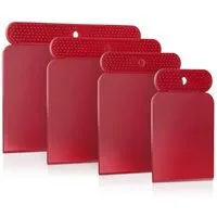 PETITONE Japanspachtel Premium Kunstoff Spachtel Set - Leicht zu reinigender Flächenspachtel (Spachtel Werkzeug - Extra große Griffnoppen, 4-St) Spachtel Acrylmalerei - Besonders Präzise 45°-Kante