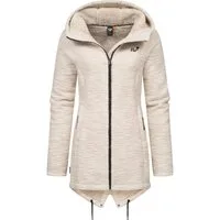 Ragwear Kapuzenstrickjacke Wingi Melange Sportliche Kapuzenjacke mit Teddy-Kunstfell