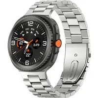 SmartUP Smartwatch-Armband für Samsung Galaxy Watch 8 / 8 Classic Metall Edelstahl Gliederband, inklusive Kürzwerkzeug