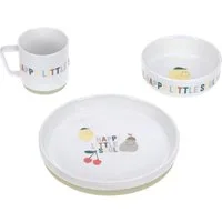 LÄSSIG Kindergeschirr-Set Happy Fruits (3-tlg), Porzellan, rutschfest