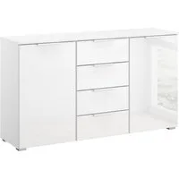 OTTO home Schubkastenkommode Kommode Sideboard Schubladenkommode Schlafzimmerkommode KOLUNA (Breite 120 cm mit hochwertiger Glasfront), vier große Schubladen, mit insgesamt 4 Einlegeböden MADE IN GERMANY
