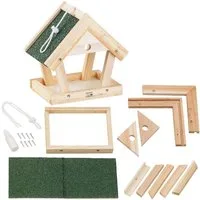 Royal Gardineer Vogelhaus Bausatz für Vogel-Futterhaus Echtholz zum Aufhängen 13-tlg Vogelhaus