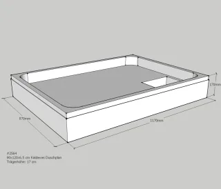 Neuesbad Wannenträger für Kaldewei Duschplan 90x120x6,5 SD21845