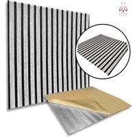 IKHEMalarka Wandpaneel Qualitätsgünstige Selbstklebende Lamellen Optik aus PE-Schaum, BxL: 66,5x67 cm, 0,44 qm, 66,5x66,5cm 5mm Stärke - Leicht & Flexibel