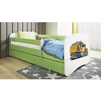 Raumhirsch Furniture Kinderbett 70x140, 80x160, 80x180 cm - Komplettset mit Schublade (Bett für Jungs, Einzelbett für Kinder 2–12 Jahre mit Rausfallschutz), verschiedene Farben & Designs