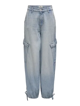 ONLY - ONLPERNILLE HW WIDE CARGO DNM TAI light blue denim - Gr. - 32
