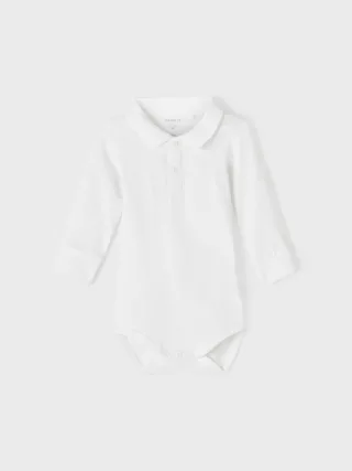 NAME IT - NBMHOLGER LS POLO BODY NOOS Bright White - Gr. - 62