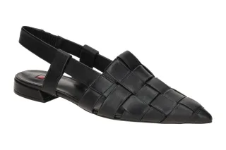 H?gl 1930 0100 BLACK MILLA Damenschuhe Sling Pumps Echtleder Glattleder F-Sch...