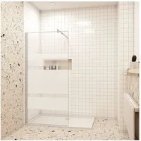 duschspa Duschwand 6mm 190cm Duschkabine Walk in Dusche Trennwand Glas mit Milchstreifen, Einscheibensicherheitsglas, Sicherheitsglas, (Set), Nano Glas