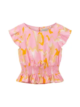 TOM TAILOR Denim - Gemusterte Bluse pink - Gr. - XL